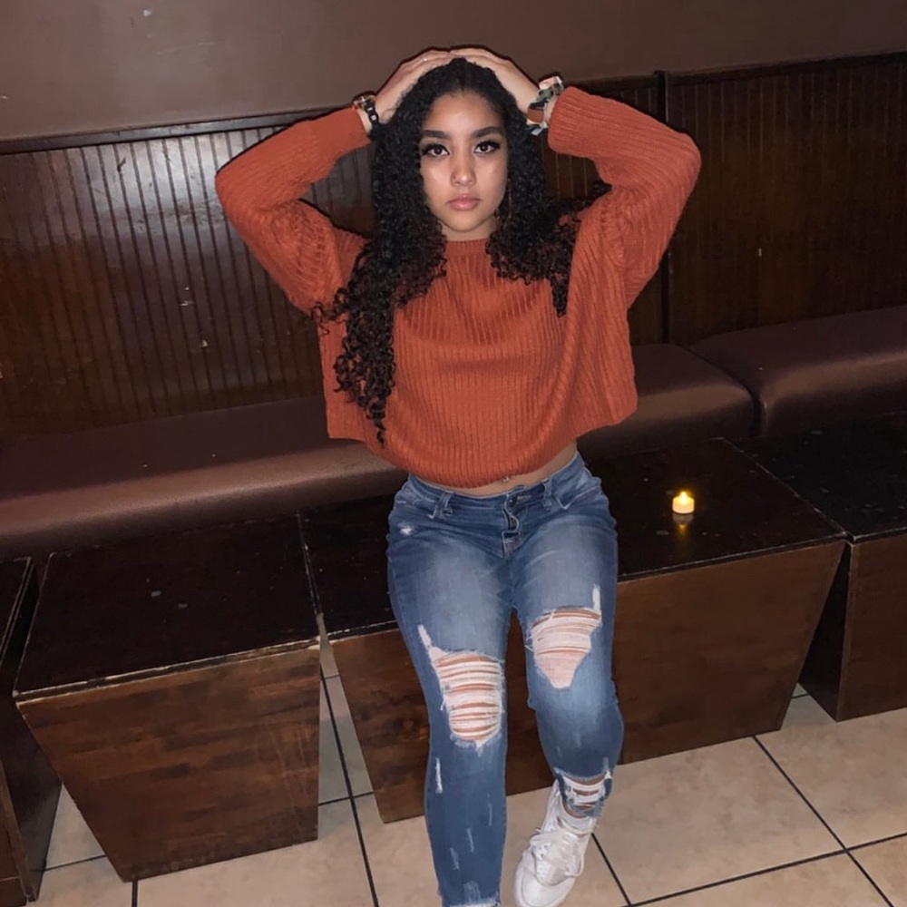 Scarlet Cropped Thick Knit Sweater